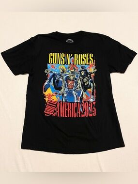 Guns N' Roses 2023 North America Tour Shirt Skeleton Graphic Size L